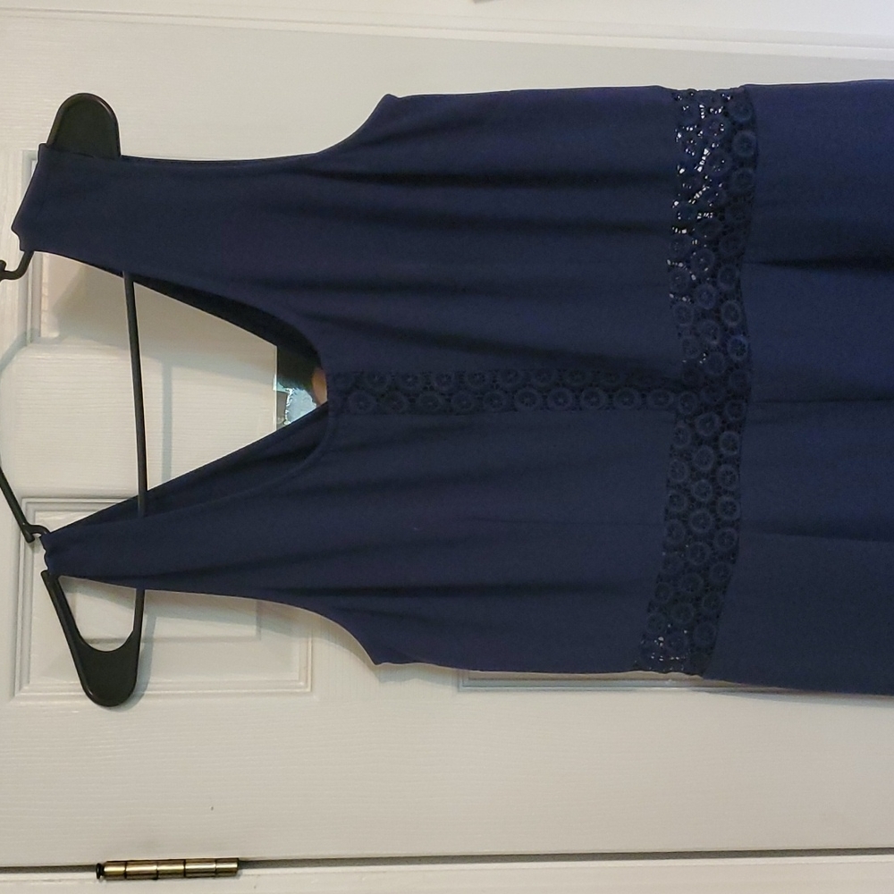 Navy blue dress romper capri